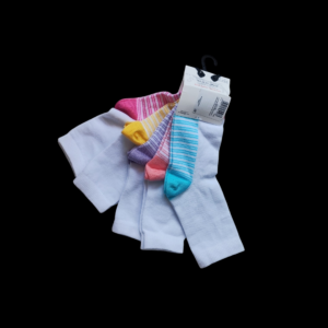 baltos kojinės" spalvotu paduku" 5vnt